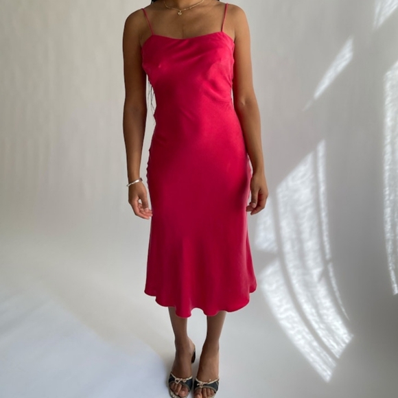 Djerf Avenue Dresses & Skirts - Nwot djerf Avenue Dream Chili Red Slinky Perfect Midi Dress Xs